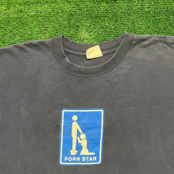 Porn Star Head Vintage 90s Skater Sex T-Shirt - Picture 2 of 4